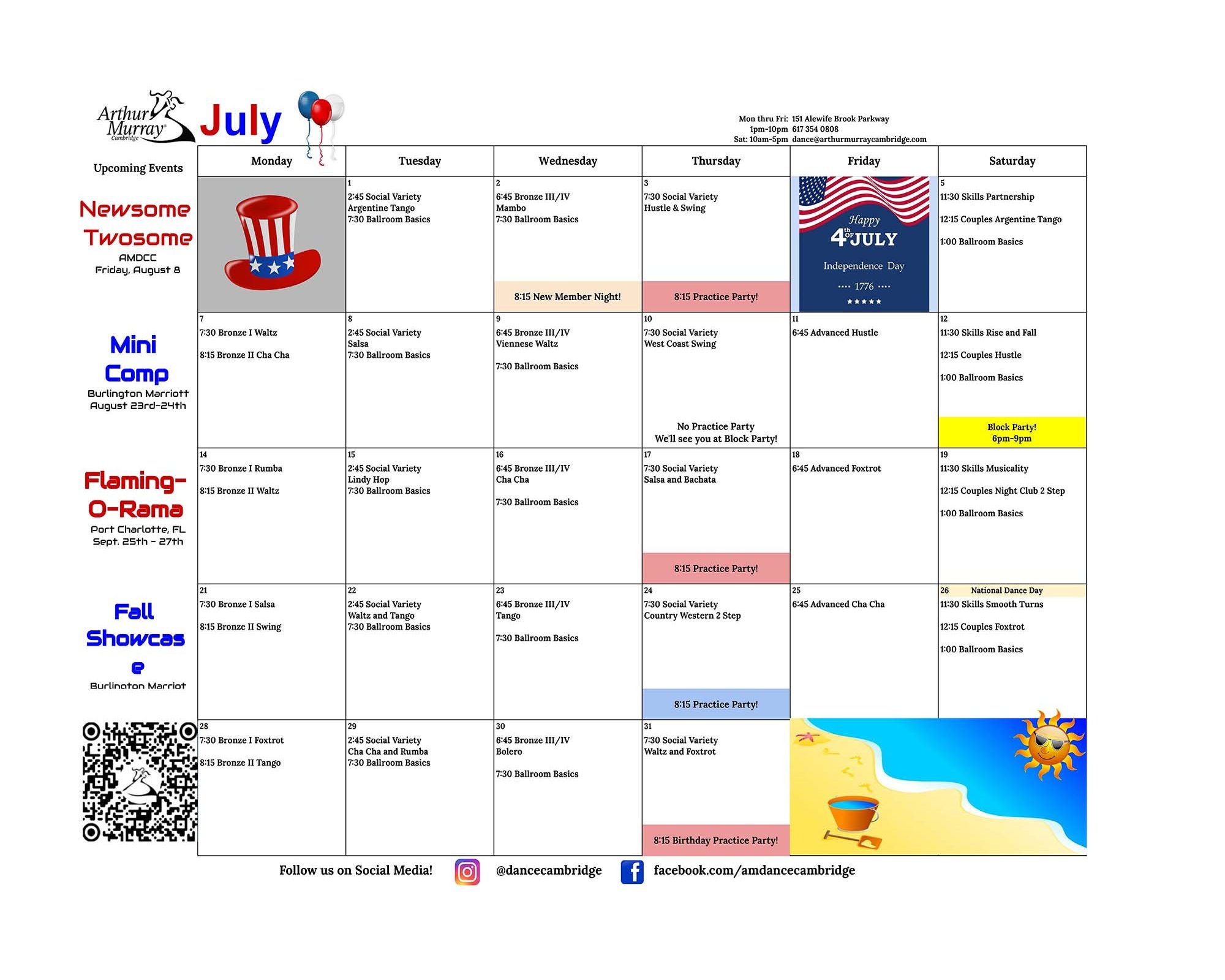 2025 July Cambridge Calendars